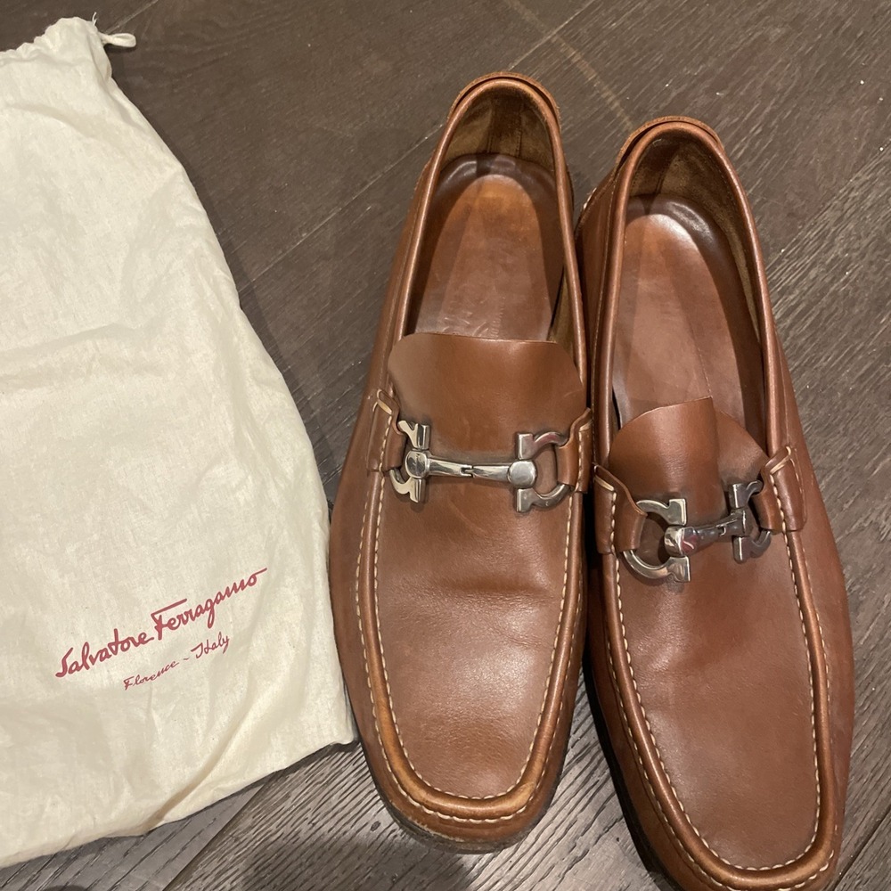 Salvadore  Ferragamo Moccasin with Gancini ornament Loafers Size 10 Men